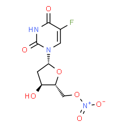 ChemSpider 2D Image | 2'-Deoxy-5-fluoro-5'-O-nitrouridine | C9H10FN3O7