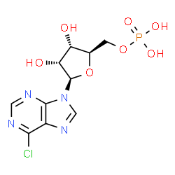 ChemSpider 2D Image | 6-Chloro-9-(5-O-phosphono-beta-D-ribofuranosyl)-9H-purine | C10H12ClN4O7P