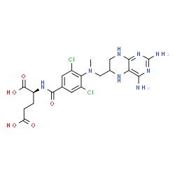 ChemSpider 2D Image | N-(3,5-Dichloro-4-{[(2,4-diamino-5,6,7,8-tetrahydro-6-pteridinyl)methyl](methyl)amino}benzoyl)-L-glutamic acid | C20H24Cl2N8O5