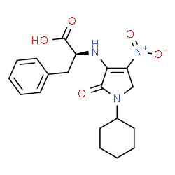 ChemSpider 2D Image | N-(1-Cyclohexyl-4-nitro-2-oxo-2,5-dihydro-1H-pyrrol-3-yl)-L-phenylalanine | C19H23N3O5