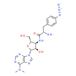 ChemSpider 2D Image | 3'-[(4-Azido-L-phenylalanyl)amino]-3'-deoxy-N,N-dimethyladenosine | C21H26N10O4