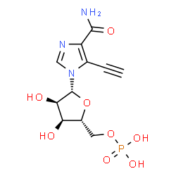 ChemSpider 2D Image | 5-Ethynyl-1-(5-O-phosphono-beta-D-ribofuranosyl)-1H-imidazole-4-carboxamide | C11H14N3O8P