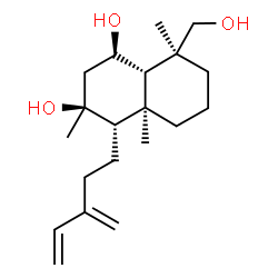 ChemSpider 2D Image | (1R,3S,4S,4aR,8S,8aS)-8-(Hydroxymethyl)-3,4a,8-trimethyl-4-(3-methylene-4-penten-1-yl)decahydro-1,3-naphthalenediol | C20H34O3