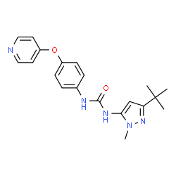 ChemSpider 2D Image | 1-(3-tert-butyl-1-methyl-1H-pyrazol-5-yl)-3-[4-(pyridin-4-yloxy)phenyl]urea | C20H23N5O2