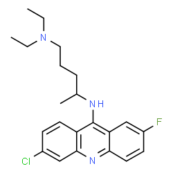 ChemSpider 2D Image | N4-(6-Chloro-2-fluoro-9-acridinyl)-N1,N1-diethyl-1,4-pentanediamine | C22H27ClFN3