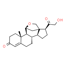 ChemSpider 2D Image | (11beta,13xi)-21-Hydroxy-11,18-epoxypregn-4-ene-3,20-dione | C21H28O4