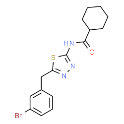 ChemSpider 2D Image | N-[5-(3-Bromobenzyl)-1,3,4-thiadiazol-2-yl]cyclohexanecarboxamide | C16H18BrN3OS