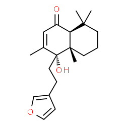 ChemSpider 2D Image | (4R,4aS,8aS)-4-[2-(3-Furyl)ethyl]-4-hydroxy-3,4a,8,8-tetramethyl-4a,5,6,7,8,8a-hexahydro-1(4H)-naphthalenone | C20H28O3