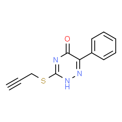 ChemSpider 2D Image | 6-phenyl-3-(prop-2-yn-1-ylsulfanyl)-1,2,4-triazin-5-ol | C12H9N3OS