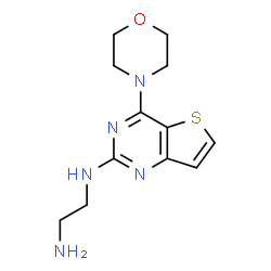 ChemSpider 2D Image | 2-((2-AMINOETHYL)AMINO)-4-MORPHOLINOTHIENO(3,2-D)PYRIMIDINE | C12H17N5OS