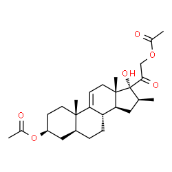 ChemSpider 2D Image | (3beta,5alpha,16beta)-17-Hydroxy-16-methyl-20-oxopregn-9(11)-ene-3,21-diyl diacetate | C26H38O6