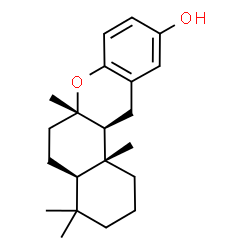 ChemSpider 2D Image | (4aR,6aS,12aS,12bR)-4,4,6a,12b-Tetramethyl-1,3,4,4a,5,6,6a,12,12a,12b-decahydro-2H-benzo[a]xanthen-10-ol | C21H30O2