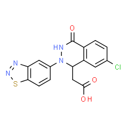 ChemSpider 2D Image | [2-(1,2,3-Benzothiadiazol-5-yl)-7-chloro-4-oxo-1,2,3,4-tetrahydro-1-phthalazinyl]acetic acid | C16H11ClN4O3S
