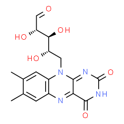 ChemSpider 2D Image | 5-Deoxy-5-(7,8-dimethyl-2,4-dioxo-3,4-dihydrobenzo[g]pteridin-10(2H)-yl)-L-ribose | C17H18N4O6