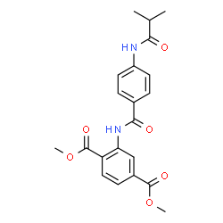 ChemSpider 2D Image | Dimethyl 2-{[4-(isobutyrylamino)benzoyl]amino}terephthalate | C21H22N2O6