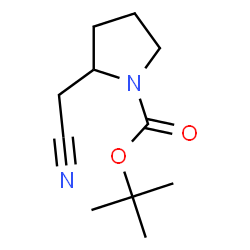 ChemSpider 2D Image | tert-butyl 2-(cyanomethyl)pyrrolidine-1-carboxylate | C11H18N2O2
