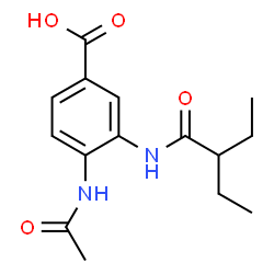 ChemSpider 2D Image | 4-Acetamido-3-[(2-ethylbutanoyl)amino]benzoic acid | C15H20N2O4