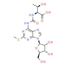 ChemSpider 2D Image | 2-methylthio-N6-threonylcarbamoyladenosine | C16H22N6O8S