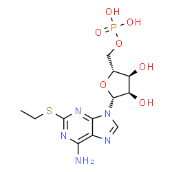 ChemSpider 2D Image | 2-(Ethylsulfanyl)adenosine 5'-(dihydrogen phosphate) | C12H18N5O7PS