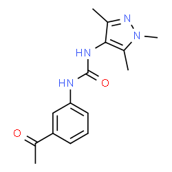 ChemSpider 2D Image | 1-(3-Acetylphenyl)-3-(1,3,5-trimethyl-1H-pyrazol-4-yl)urea | C15H18N4O2