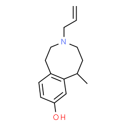 ChemSpider 2D Image | 3-Allyl-6-methyl-1,2,3,4,5,6-hexahydro-3-benzazocin-8-ol | C15H21NO