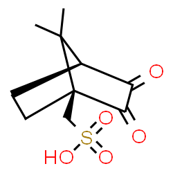 ChemSpider 2D Image | [(1S,4S)-7,7-Dimethyl-2,3-dioxobicyclo[2.2.1]hept-1-yl]methanesulfonic acid | C10H14O5S