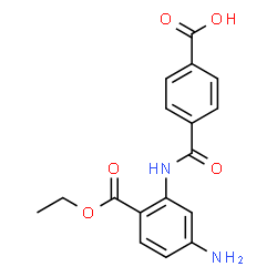 ChemSpider 2D Image | 4-{[5-Amino-2-(ethoxycarbonyl)phenyl]carbamoyl}benzoic acid | C17H16N2O5