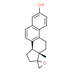 ChemSpider 2D Image | Spiro(estra-1,3,5(10),6,8-pentaene-17,2'-oxiran)-3-ol | C19H20O2