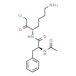ChemSpider 2D Image | Nalpha-Acetyl-N-[(3S)-7-amino-1-chloro-2-oxo-3-heptanyl]-L-phenylalaninamide | C18H26ClN3O3