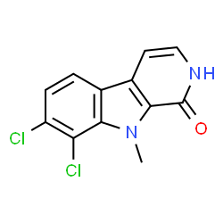 ChemSpider 2D Image | 7,8-Dichloro-9-methyl-2,9-dihydro-1H-beta-carbolin-1-one | C12H8Cl2N2O