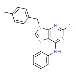 ChemSpider 2D Image | 2-Chloro-9-(4-methylbenzyl)-N-phenyl-9H-purin-6-amine | C19H16ClN5