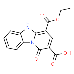 ChemSpider 2D Image | 4-(Ethoxycarbonyl)-1-oxo-1,5-dihydropyrido[1,2-a]benzimidazole-2-carboxylic acid | C15H12N2O5