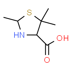 ChemSpider 2D Image | 2,5,5-Trimethyl-4-thiazolidinecarboxylic acid | C7H13NO2S