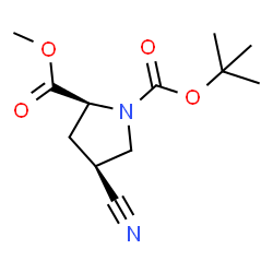ChemSpider 2D Image | 1-(1,1-Dimethylethyl) 2-methyl (2S,4S)-4-cyano-1,2-pyrrolidinedicarboxylate | C12H18N2O4