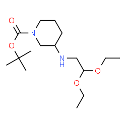 ChemSpider 2D Image | 2-Methyl-2-propanyl 3-[(2,2-diethoxyethyl)amino]-1-piperidinecarboxylate | C16H32N2O4