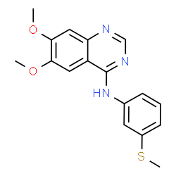 ChemSpider 2D Image | 4-[3-methylsulfanylanilino]-6,7-dimethoxyquinazoline | C17H17N3O2S