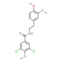 ChemSpider 2D Image | 3,5-Dichloro-N-[2-(3,4-dimethoxyphenyl)ethyl]-4-methoxybenzamide | C18H19Cl2NO4