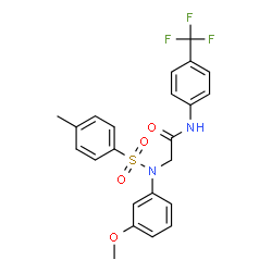 ChemSpider 2D Image | N~2~-(3-Methoxyphenyl)-N~2~-[(4-methylphenyl)sulfonyl]-N-[4-(trifluoromethyl)phenyl]glycinamide | C23H21F3N2O4S
