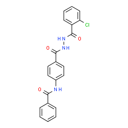 ChemSpider 2D Image | N-(4-{[2-(2-Chlorobenzoyl)hydrazino]carbonyl}phenyl)benzamide | C21H16ClN3O3