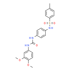 ChemSpider 2D Image | N-(4-{[(3,4-Dimethoxyphenyl)carbamoyl]amino}phenyl)-4-methylbenzenesulfonamide | C22H23N3O5S