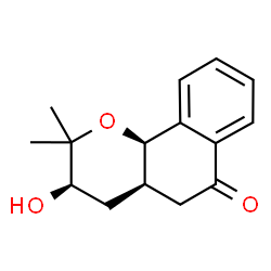 ChemSpider 2D Image | (3R,4aR,10bR)-3-Hydroxy-2,2-dimethyl-3,4,4a,10b-tetrahydro-2H-benzo[h]chromen-6(5H)-one | C15H18O3
