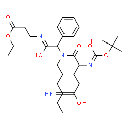 ChemSpider 2D Image | Ethyl N-{[hexyl(N~2~-{[(2-methyl-2-propanyl)oxy]carbonyl}glutaminyl)amino](phenyl)acetyl}-beta-alaninate | C29H46N4O7