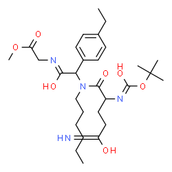 ChemSpider 2D Image | Methyl N-{(4-ethylphenyl)[hexyl(N~2~-{[(2-methyl-2-propanyl)oxy]carbonyl}glutaminyl)amino]acetyl}glycinate | C29H46N4O7