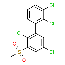 ChemSpider 2D Image | 2,2',3',5-Tetrachloro-3-(methylsulfonyl)biphenyl | C13H8Cl4O2S