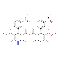 ChemSpider 2D Image | (4R)-5-(Methoxycarbonyl)-2,6-dimethyl-4-(3-nitrophenyl)-1,4-dihydro-3-pyridinecarboxylic (4S)-5-(methoxycarbonyl)-2,6-dimethyl-4-(3-nitrophenyl)-1,4-dihydro-3-pyridinecarboxylic anhydride | C32H30N4O11