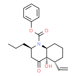 ChemSpider 2D Image | Phenyl (2R,4aS,5R,8aS)-4a-hydroxy-4-oxo-2-propyl-5-vinyloctahydro-1(2H)-quinolinecarboxylate | C21H27NO4