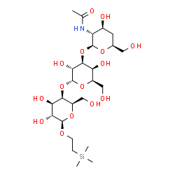 ChemSpider 2D Image | 2-(Trimethylsilyl)ethyl 2-acetamido-2,4-dideoxy-beta-D-xylo-hexopyranosyl-(1->3)-alpha-D-galactopyranosyl-(1->4)-beta-D-galactopyranoside | C25H47NO15Si