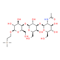 ChemSpider 2D Image | 2-(Trimethylsilyl)ethyl 2-acetamido-2-deoxy-beta-D-glucopyranosyl-(1->3)-beta-D-galactopyranosyl-(1->4)-beta-D-galactopyranoside | C25H47NO16Si
