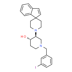 ChemSpider 2D Image | (3S,4S)-1-(3-Iodobenzyl)-3-(1'H-spiro[indene-1,4'-piperidin]-1'-yl)-4-piperidinol | C25H29IN2O