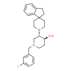ChemSpider 2D Image | (3S,4S)-3-(2,3-Dihydro-1'H-spiro[indene-1,4'-piperidin]-1'-yl)-1-(3-iodobenzyl)-4-piperidinol | C25H31IN2O